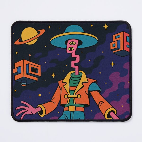Item preview, Psychedelic Alien Explorer in Cosmic Realm designed and sold by weirdfishes123.