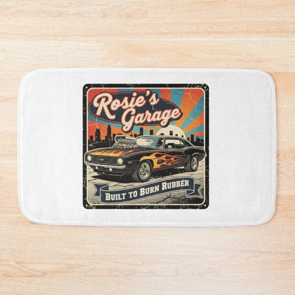 Item preview, Rosie's Garage - Built to Burn Rubber - Vintage Muscle Car Sign designed and sold by RedDelaney.