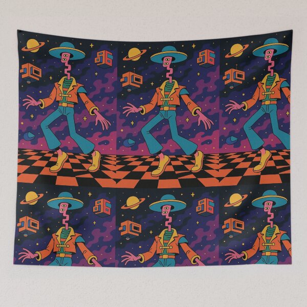 Item preview, Psychedelic Alien Explorer in Cosmic Realm designed and sold by weirdfishes123.