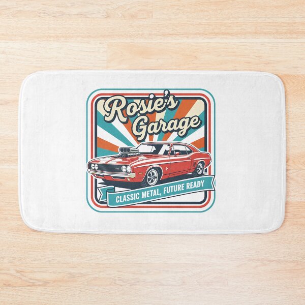 Item preview, Rosie's Garage - Classic Metal, Future Ready - Vintage Car Art designed and sold by RedDelaney.