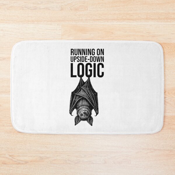 Item preview, Running on Upside-Down Logic – Funny Bat Design designed and sold by xndrlab.