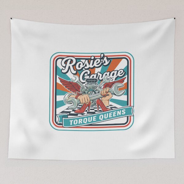 Item preview, Rosie's Garage - Torque Queens - Vintage Pin-Up Art designed and sold by RedDelaney.