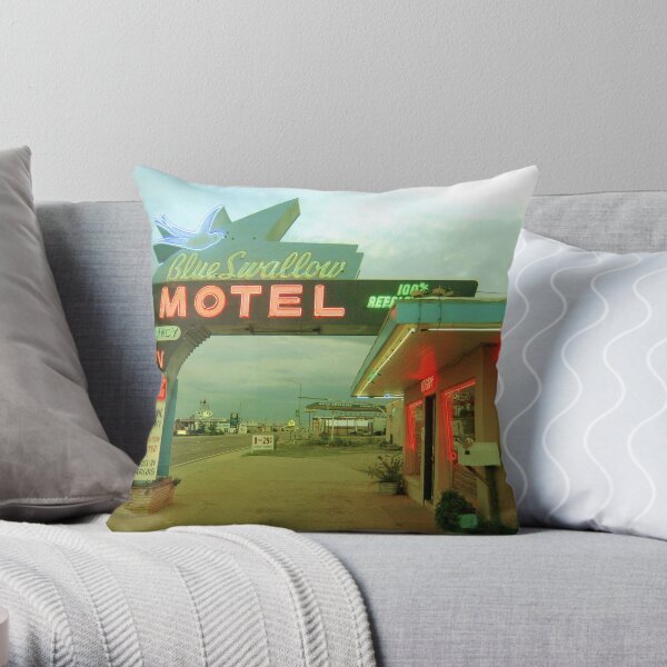 Blue Swallow Throw Pillow