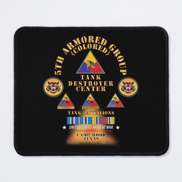Item preview, 5th Armored Group - Camp Hood, TX w Fire - w 758, 761, 784th Tank Bn SSI w DUI - AM SVC X 300 designed and sold by Military Insignia Products.