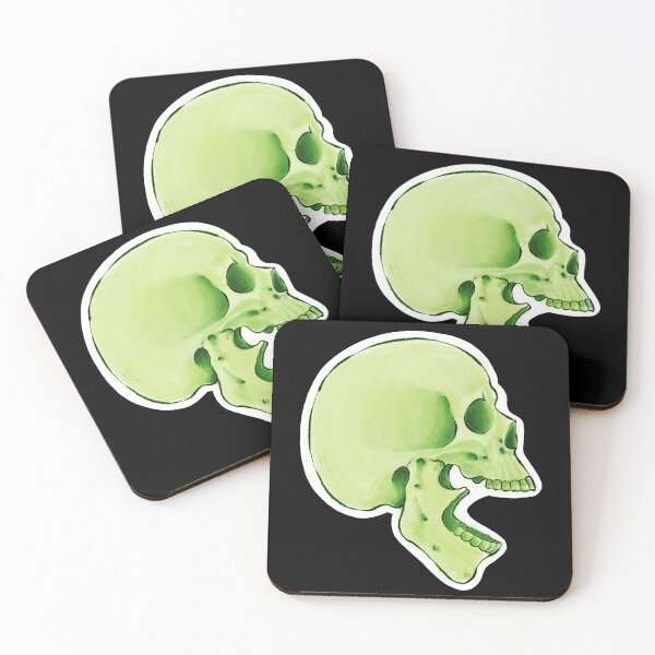 Item preview, Green Screaming Skull designed and sold by MetalTea.