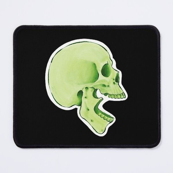 Item preview, Green Screaming Skull designed and sold by MetalTea.