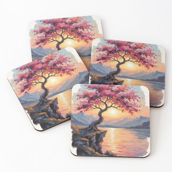 Item preview, Vibrant Oil Paint Bonsai Sunset designed and sold by jhharoon.