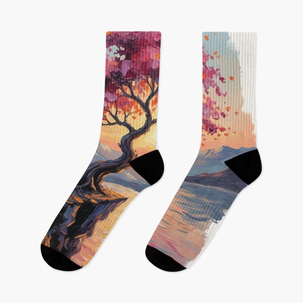 Item preview, Vibrant Oil Paint Bonsai Sunset designed and sold by jhharoon.