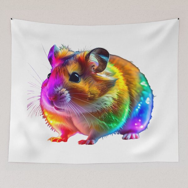 Item preview, Colorful Glowing Hamster Art designed and sold by GloriousArtSKD.