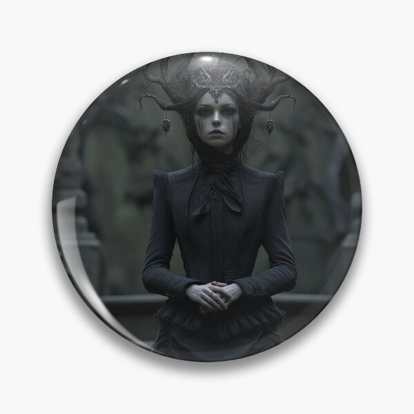 Item preview, Reina Oscura Gótica – Retrato de fantasía surrealista con corona de astas designed and sold by Talevin.