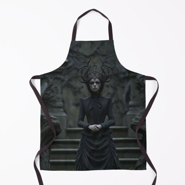 Item preview, Gothic Dark Queen – Surreal Fantasy Portrait with Antler Crown designed and sold by Talevin.