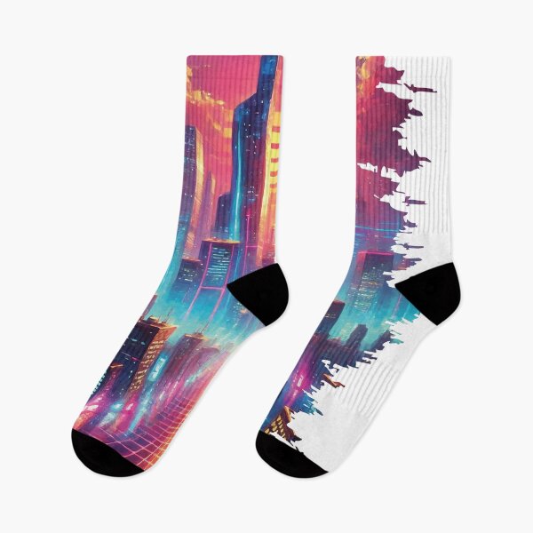 Item preview, Neon Cyberpunk Cityscape – Retro Synthwave Art designed and sold by jhharoon.