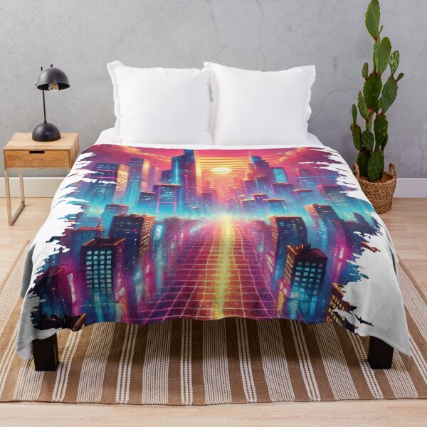 Item preview, Neon Cyberpunk Cityscape – Retro Synthwave Art designed and sold by jhharoon.