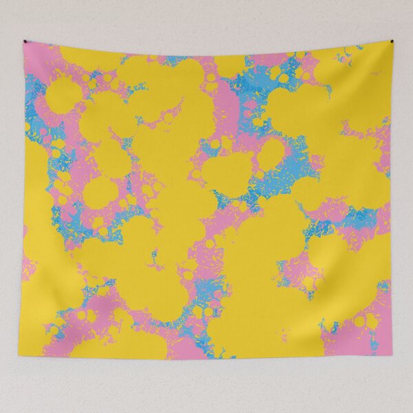 Item preview, Colorful 80s Paint Spatter Fun Retro Contemporary Abstract in Pink Yellow Blue designed and sold by kierkegaard.