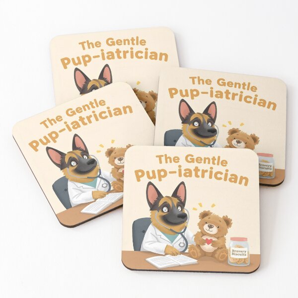 Item preview, The Gentle Pup-iatrician Cute German Shepherd Doctor Art designed and sold by Dewer Shop.