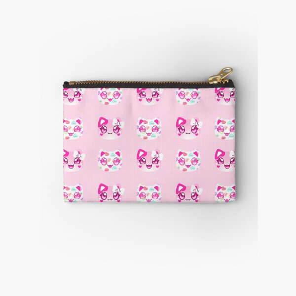 Item preview, Valentines Day Pink and Candy Hearts Meemeow Expressions Pattern designed and sold by ACenturyMage.