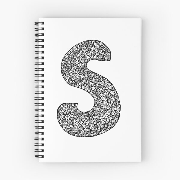 Artikelvorschau, Schwarzes Blumenmuster Buchstabe S Monogramm entworfen und verkauft von Words-Artist.
