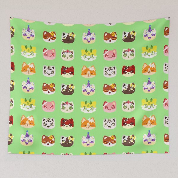 Item preview, Birthday Cake Meemeow Cat Pattern designed and sold by ACenturyMage.