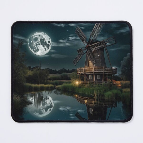 Item preview, Windmill with Full Moon on the Sky designed and sold by ytdream.