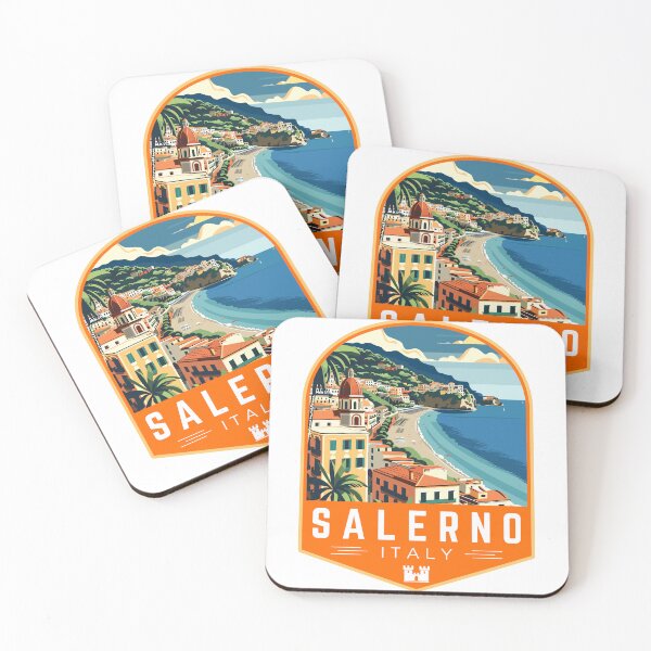 Item preview, Salerno in Campania, Italy Vintage Travel Art Badge designed and sold by MaateoDesign.