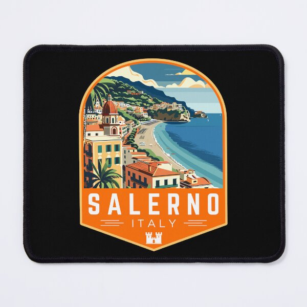 Item preview, Salerno in Campania, Italy Vintage Travel Art Badge designed and sold by MaateoDesign.