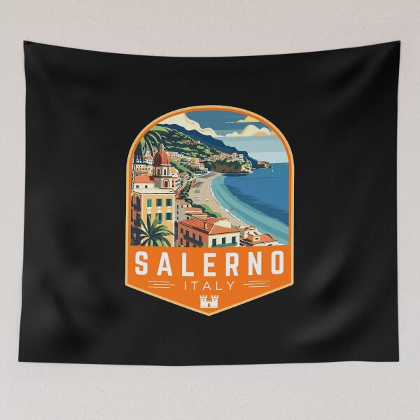 Item preview, Salerno in Campania, Italy Vintage Travel Art Badge designed and sold by MaateoDesign.
