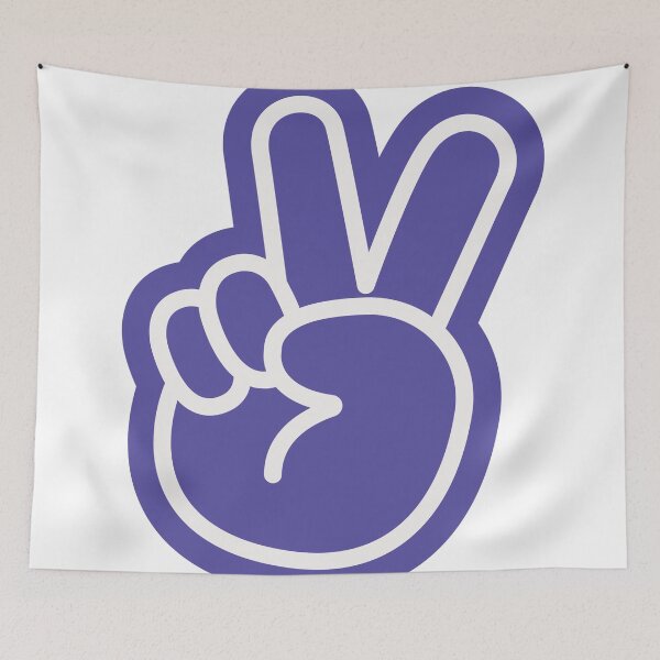 Item preview, Peace Hand Sign Sticker – Retro Purple Symbol of Positivity designed and sold by SimplyJasper.