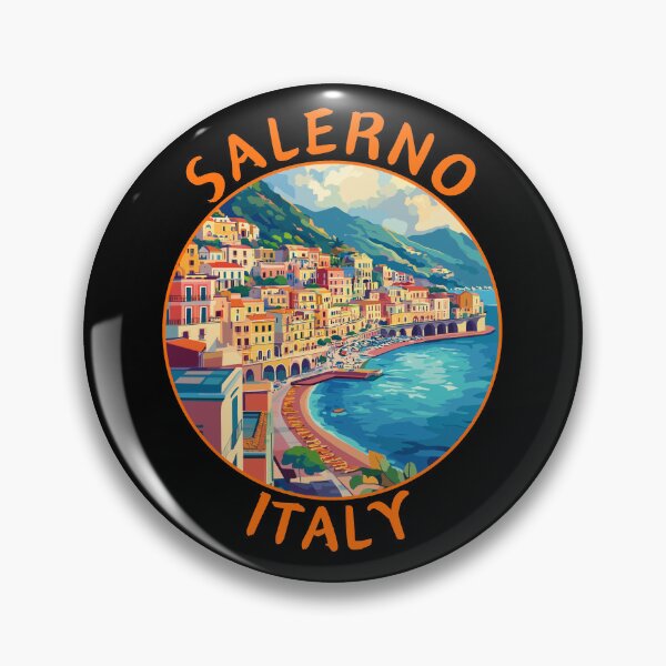 Item preview, Salerno in Campania, Italy Retro Travel Art Circle Emblem designed and sold by MaateoDesign.