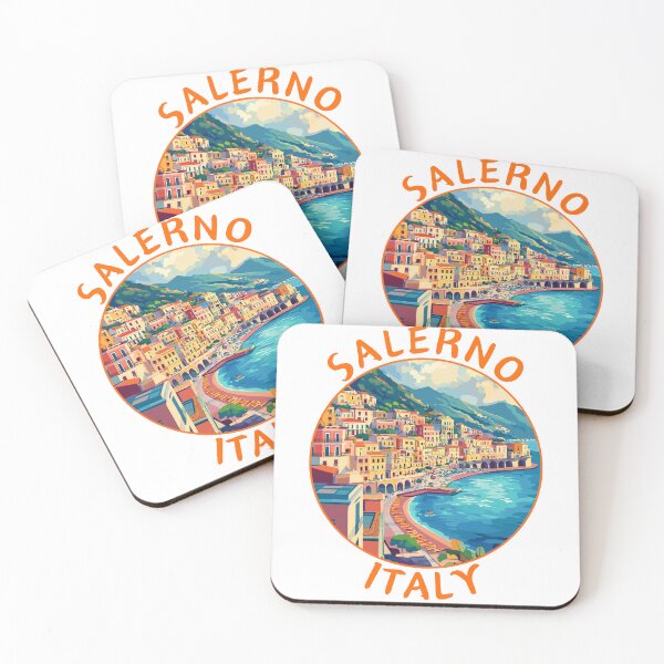 Item preview, Salerno in Campania, Italy Retro Travel Art Circle Emblem designed and sold by MaateoDesign.