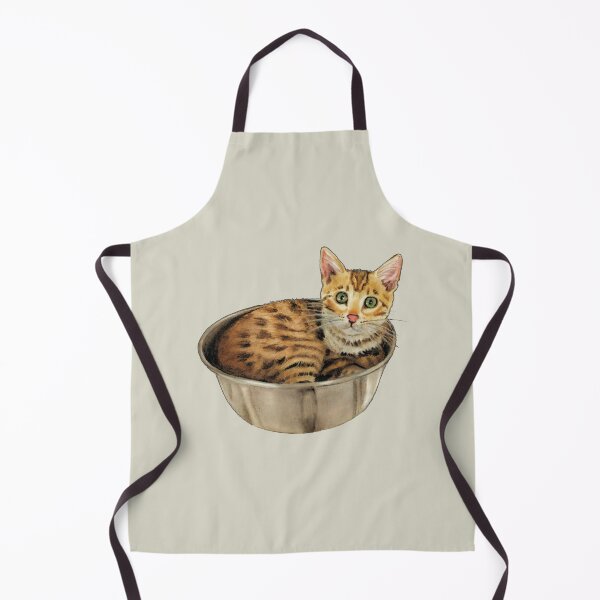 Item preview, Bengal Kitten Curled Up in A Bowl, Illustration designed and sold by JoyfulWhimsy.