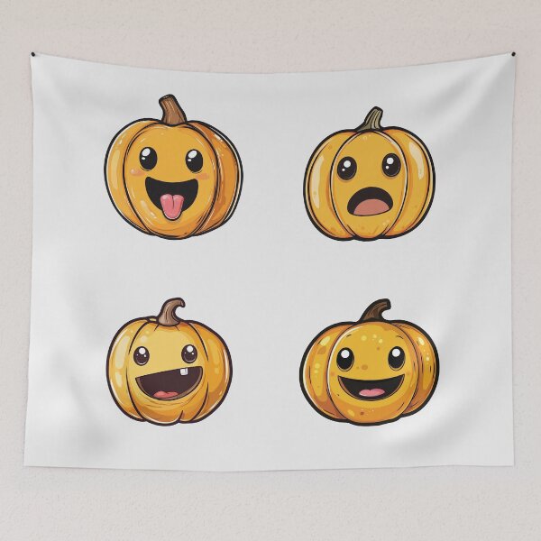 Item preview, Cute Halloween Pumpkin Faces Sticker Set | Kawaii Jack O’Lantern Expressions designed and sold by Clawffirmations.