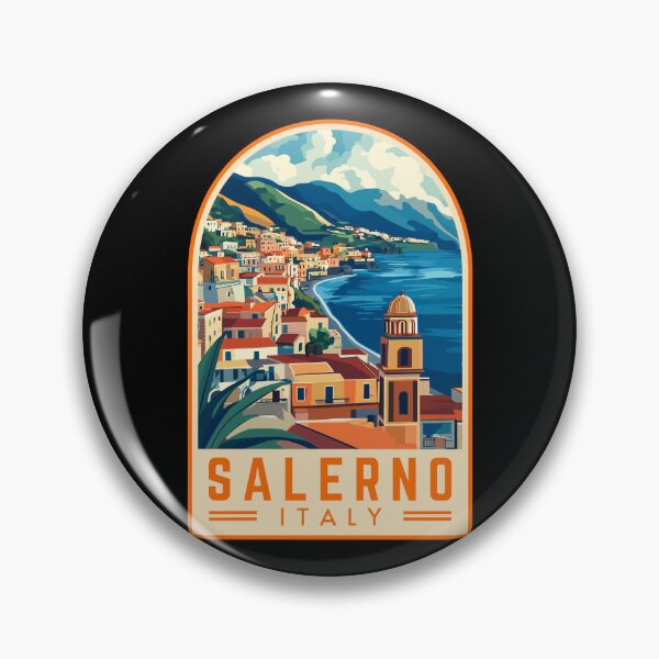 Item preview, Salerno in Campania, Italy Vintage Travel Art Emblem designed and sold by MaateoDesign.