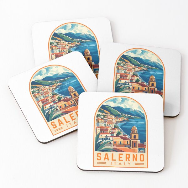 Item preview, Salerno in Campania, Italy Vintage Travel Art Emblem designed and sold by MaateoDesign.