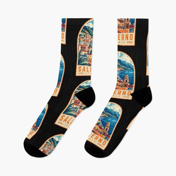 Item preview, Salerno in Campania, Italy Vintage Travel Art Emblem designed and sold by MaateoDesign.