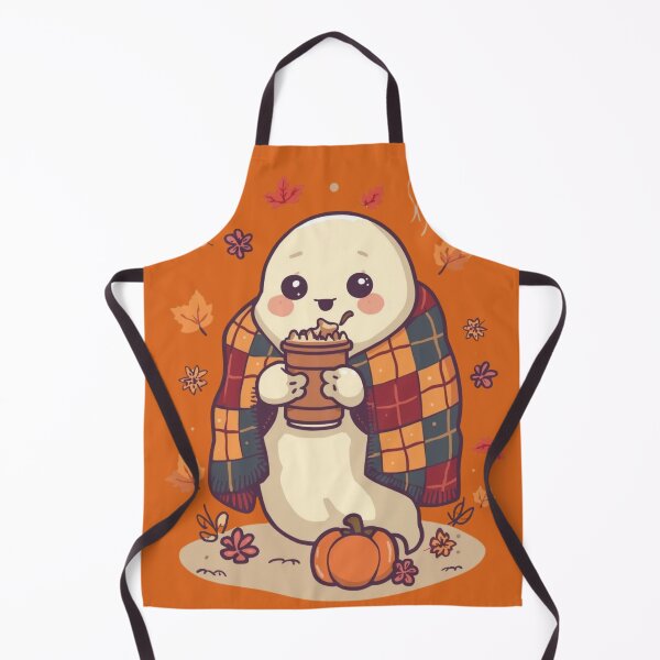 Item preview, Adorable ghost wrapped in autumn blanket illustration designed and sold by Monascreativeempire.