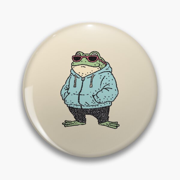 Item preview, Nonchalant Frog in Hoodie and Sunglasses, stippled illustration designed and sold by Magnificent Lizard.