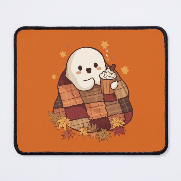 Item preview, Adorable ghost wrapped in autumn blanket illustration designed and sold by Monascreativeempire.