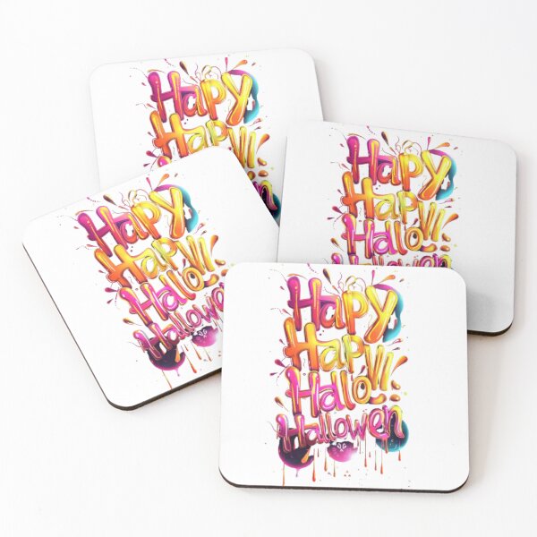 Item preview, Happy Halloween Dripping Graffiti Letters – Neon Horror Typography designed and sold by AlexLineArt.