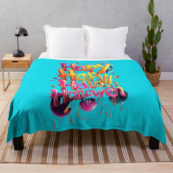 Item preview, Happy Halloween Dripping Graffiti Letters – Neon Horror Typography designed and sold by AlexLineArt.