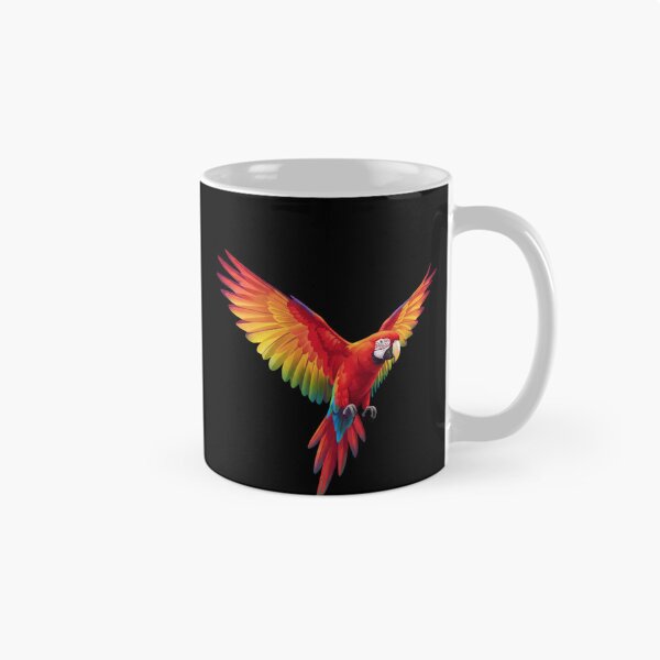 Item preview, Scarlet Macaw in Flight – Colorful Tropical Parrot Illustration designed and sold by ZoolabStudio.