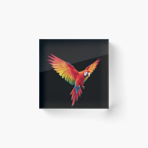 Item preview, Scarlet Macaw in Flight – Colorful Tropical Parrot Illustration designed and sold by ZoolabStudio.