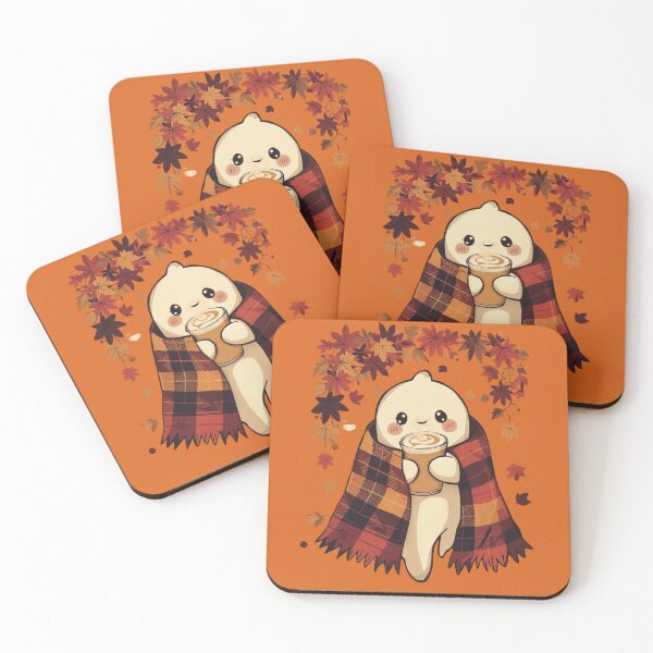 Item preview, Copy of  Adorable ghost wrapped in autumn blanket illustration designed and sold by Monascreativeempire.