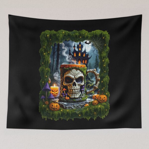 Item preview, The Forest Skull Chalice: A Mossy Halloween Brew designed and sold by CamillaCreation.
