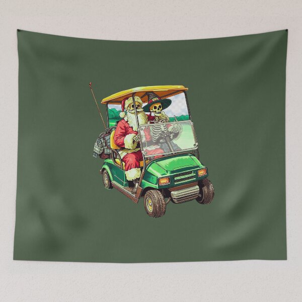 Item preview, Santa&Witch Skeletons Golf Cart designed and sold by Zakrytos ★★★★★.