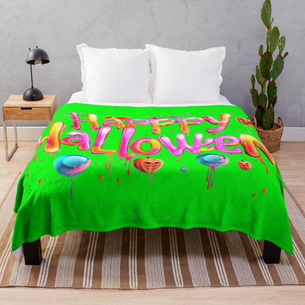 Item preview, Happy Halloween Neon Graffiti Letters – Dripping Typography with Pumpkins designed and sold by AlexLineArt.