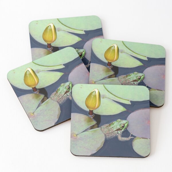 Item preview, Green Frog and Waterlily Bud designed and sold by Alice Kahn.
