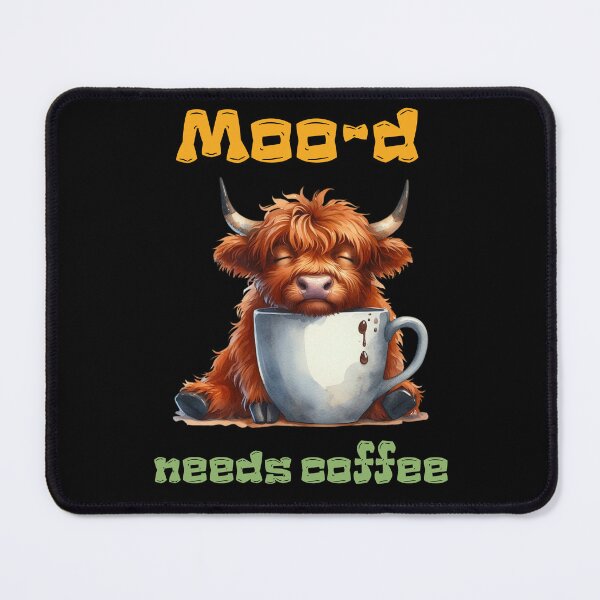 Item preview, Moo-d Needs Coffee | Cute Highland Cow Funny Coffee Lover designed and sold by Bawek85Designs.
