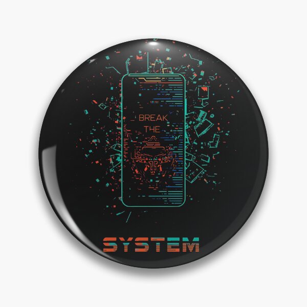 Item preview, Break the System – Futuristic cyberpunk design with mask & neon lines designed and sold by ParaSiempreS.