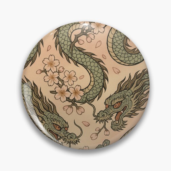 Item preview, Vintage Asian Dragon Pattern with Floral Motif designed and sold by weirdfishes123.