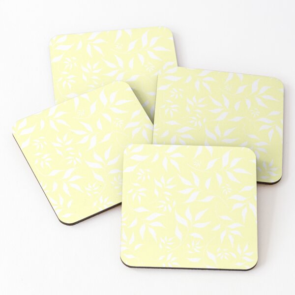 Item preview, Pastel Yellow Dancing Leaves Pattern Botanical Spring Calm Minimal designed and sold by Designs by christel_treiber.